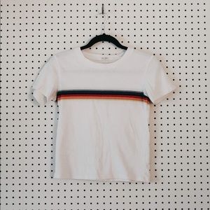 rainbow stripe tee - brandy melville